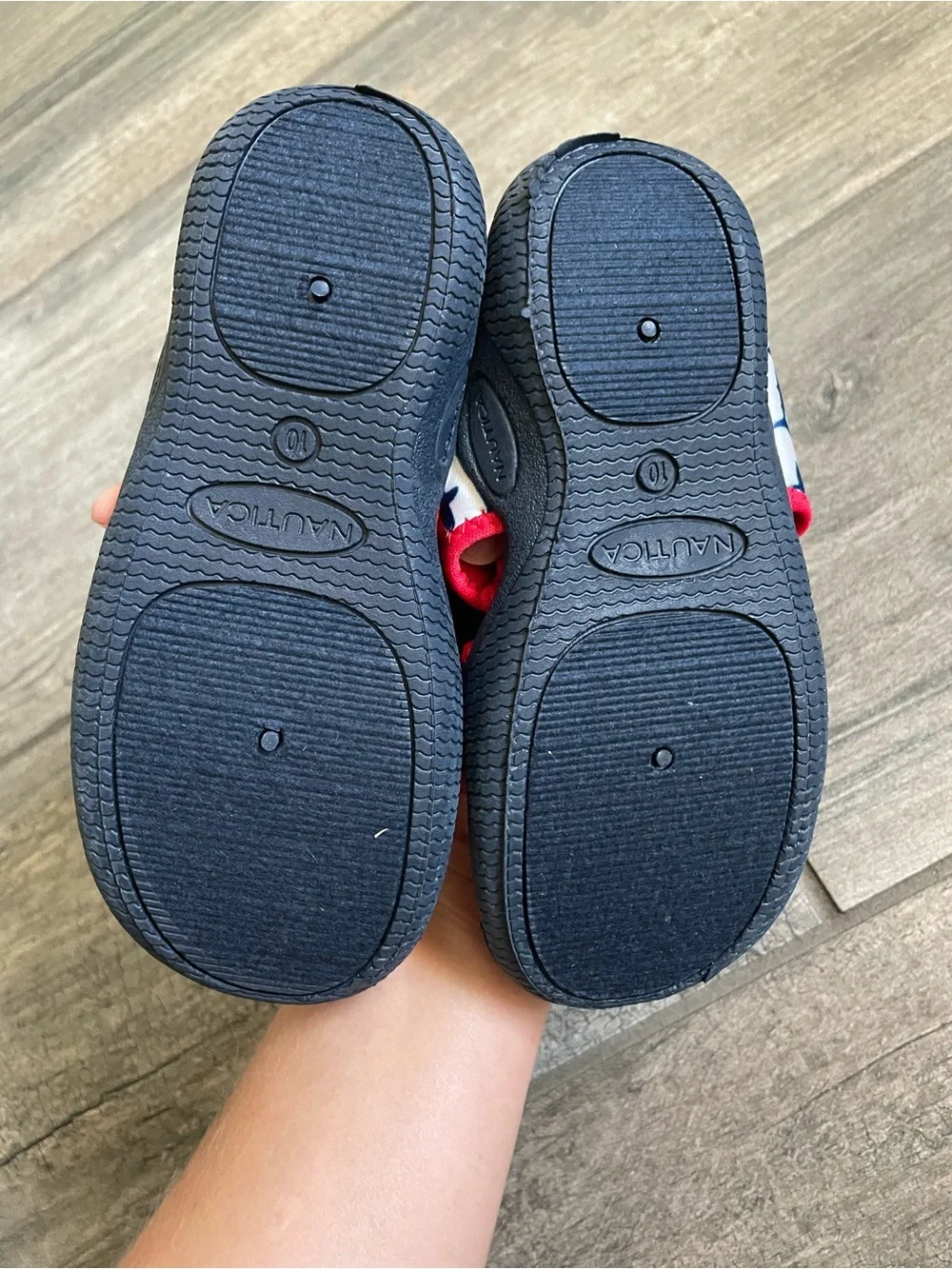 Nautica Red Navy Shark-Print Kids Water Shoes